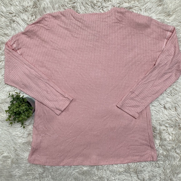 🎉HP🎉 Christie Jenny Boston Waffle Notch Collar Top 💗 Light Pink. - Picture 4 of 11
